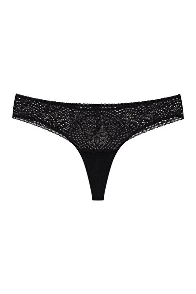 ESOTIQ Chiloți tanga pentru femei, cu dantelă florală și căptușeală din bumbac | Marvela