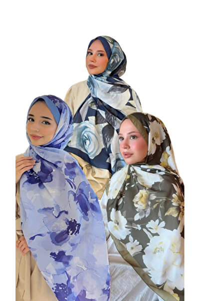 Mira İpek طقم شال قطني ناعم مكون من 3 قطع في علبة هدايا