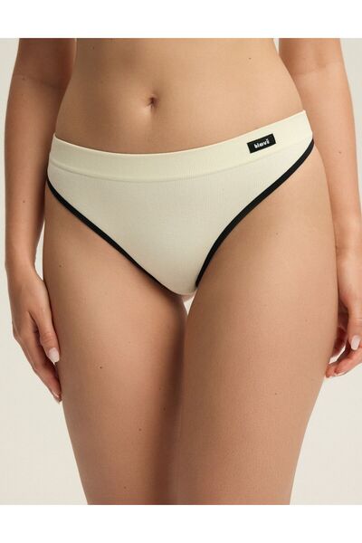 Bloovii Women's Thong G-String Ribbed with Trim & Logo | Arlan