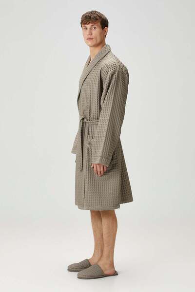 İrya Aura Waffle Men's Bathrobe Gray