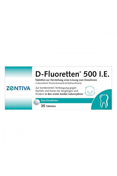 Zentiva Fluoretten Fluor 0.25mg και Βιταμίνη D3 500 IU - 30 Δισκία