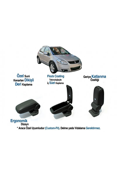 TUNAX OTO SUZUKİ SX4 ARACA ÖZEL KOL DAYAMA KOLÇAK VİDASIZ 2008 2009 2010 2011...