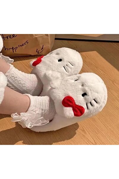 SAMURSPOR Παντόφλες Hello Kitty Soft Furry βελούδινες παντόφλες