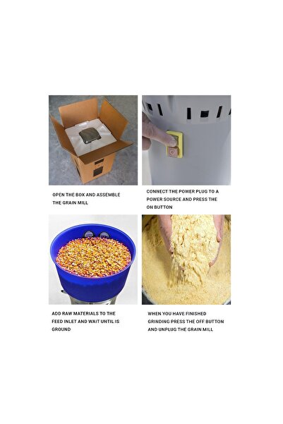 Tradeo Electric Feed Crusher Machine for Poultry, Grain Mill Grinder with Collection Bucket