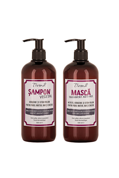 Tivona Set vegetal (sampon+masca) pentru îngrijirea părului matur, rar și subțire