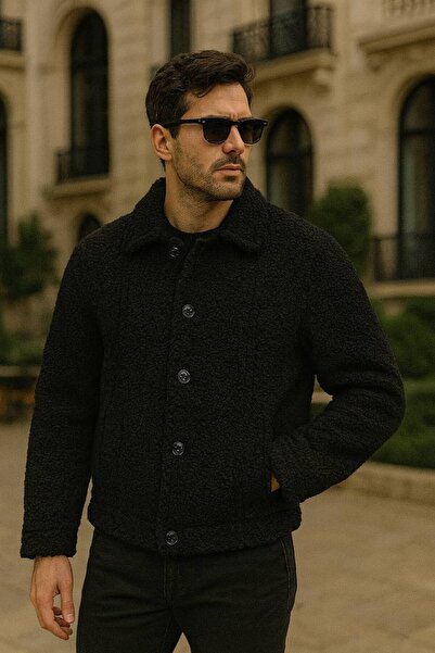 KOCCI Jachetă de lână pentru bărbați, model ZR, sezon nou, cu potrivire relaxată
