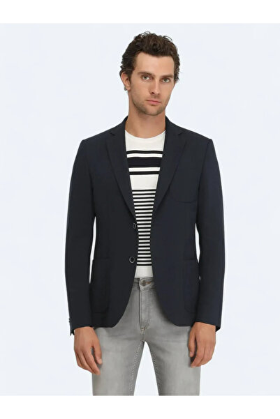 Kip Menswear Велосипедна комір смугаста трикотажна футболка синя TSH-1165