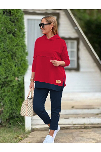 Valeria Butik Double Set with Reverse Stitch Detail