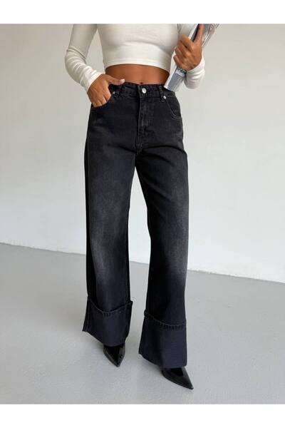 ParlaMira Blugi premium pentru femei, cu talie înaltă, cu detaliu de pliere a...