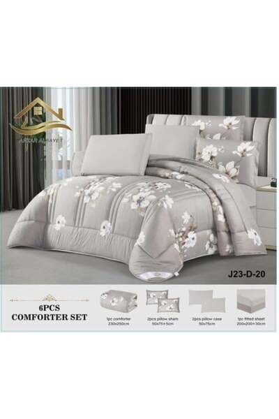 Generic Summer Double Bedspread Set 6 Pieces Printed Microfiber