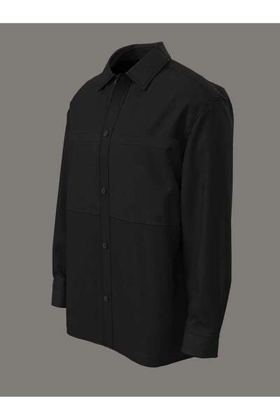 Calvin Klein LS RIPSTOP RELAXED SHIRT Siyah Erkek Tişört