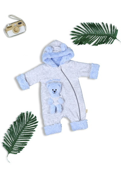 Nehad Bebe Baby Boy Welsoft Jumpsuit with Teddy Bear Accessory