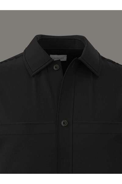Calvin Klein LS RIPSTOP RELAXED SHIRT Siyah Erkek Tişört