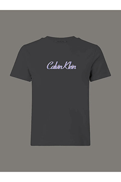 Calvin Klein SS 20s CLASSIC LOGO TEE Siyah Kadın Tişört