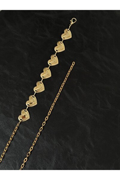LİA KEMER Heart Gold Chain Accessory for Jacket, Dress, Pants, Evening Dress, Body Chain, Beach Belt