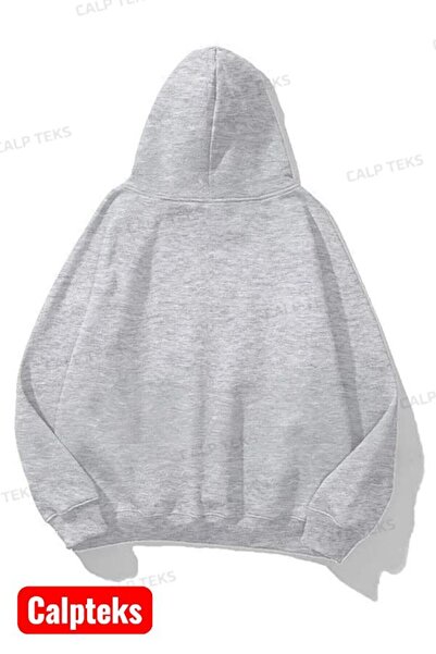 CALP TEKS SIMAÇ sportovní mikina s kapucí a kapsou typu klokaní kapsa, potisk, nadměrná velikost