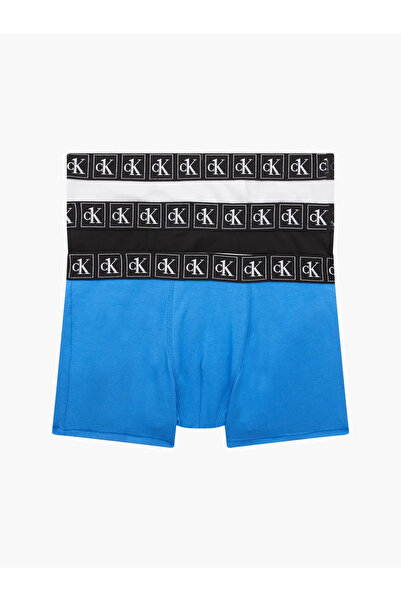 Calvin Klein 3PK TRUNK Erkek Mavi Boxer Set