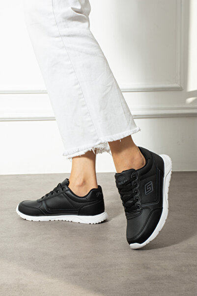 KAOF SHOES حذاء رياضي نسائي أسود، حذاء رياضي نسائي، حذاء كاجوال نسائي، نعل طب...