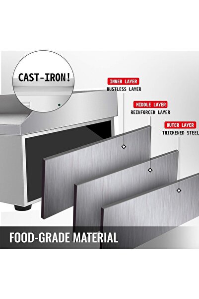 Genaric Electric Flat Top Grill 3000W Electric Countertop Griddle Grill 22 Inch Stainless Steel Flat Griddle