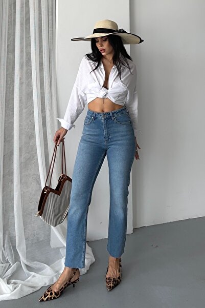 RICHMOST Legs Seamless High Waisted Mom Fit Women's Jeans Blue Jean