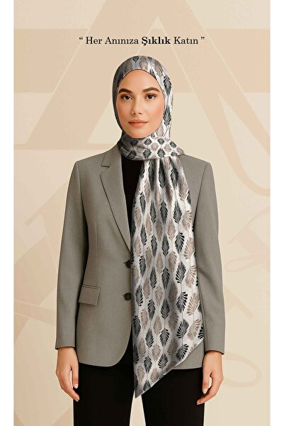 DESENİX Symmetrical Leaf Pattern Shawl |   Royal Collection of Minimalist Mod...
