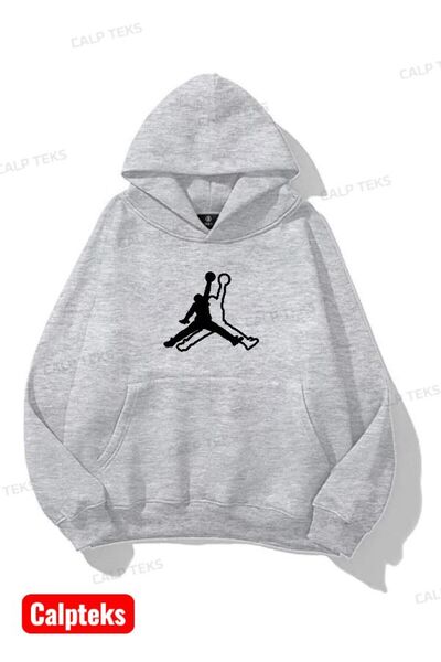 CALP TEKS SIMAÇ sportovní mikina s kapucí a kapsou typu klokaní kapsa, potisk, nadměrná velikost