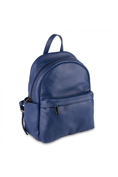 AZZURA Talida backpack, made of 100% natural navy blue leather