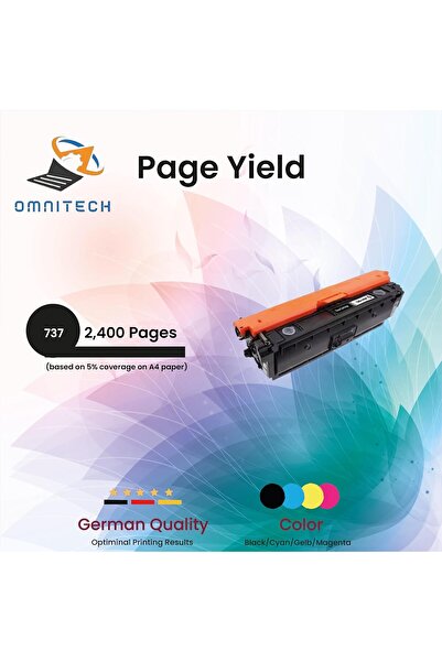 Omnitech خرطوشة حبر أسود Omni Tech 737 - متوافقة مع طابعات Canon I-SENSYS MF2...