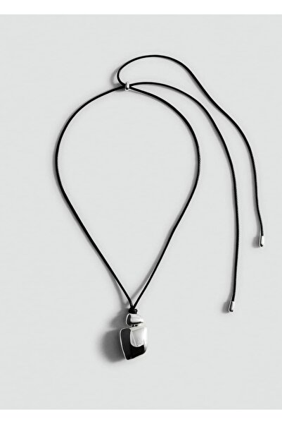 MANGO Woman Metalik kolye uçlu kordon kolye