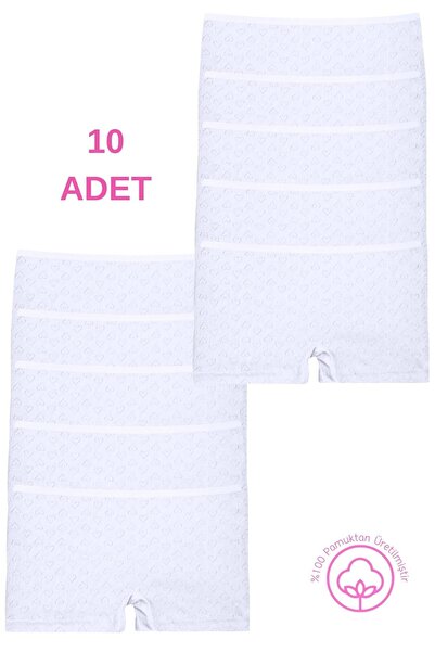 Newlilla 120 Heart Girl's Boxer 100% Cotton Pack of 10 Shorts