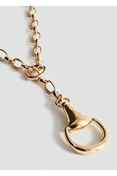 MANGO Woman Metal boncuklu uçlu kolye