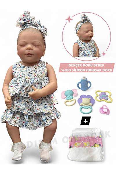 YILDIRIM OYUNCAK 43 Cm Aksesuarlı Gerçekçi Bebek %100 Silikon Yumuşak Doku Aksesuarlı Bebek-Soft Yumuşak Gerçek Bebek