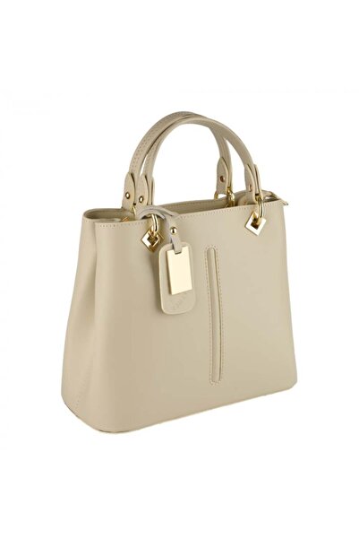 AZZURA Geantă Eveline, din piele 100% naturală crem 8013