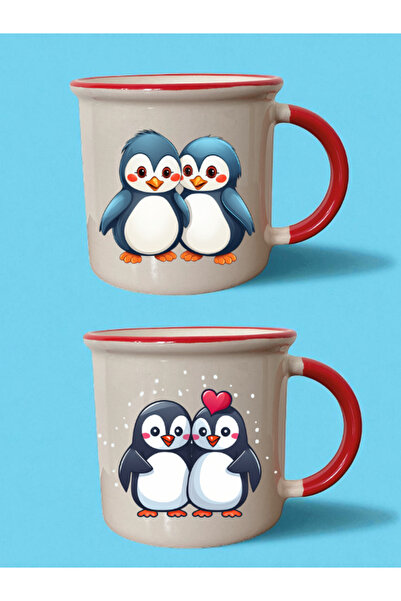 lili hediyelik كوب أحمر بتصميم البطريق - هدية للذكرى السنوية، هدية عيد ميلاد ...