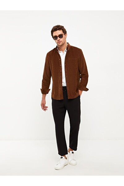 LC Waikiki Basic Regular Fit Uzun Kollu Kadife Erkek Gömlek