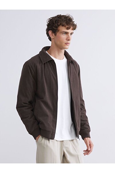 LC Waikiki Palton pentru bărbați din catifea cu guler cămașă standard