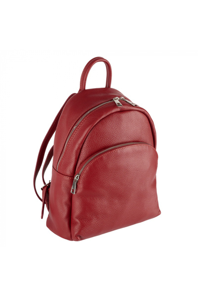 AZZURA Aida backpack, made of 100% natural burgundy leather