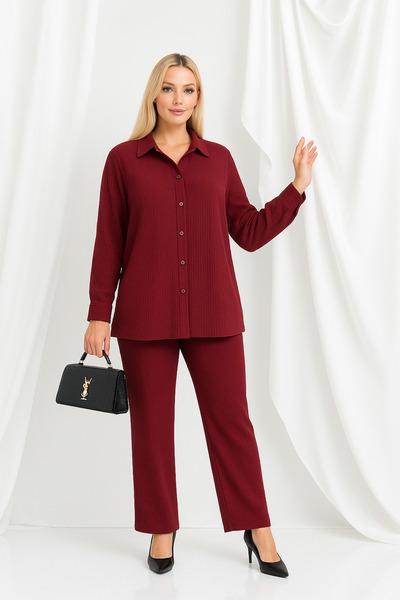 şuranur Wrap-Around Shirt Collar Buttoned Bottom Top Suit Suitable for Hijab 2XL 6XL