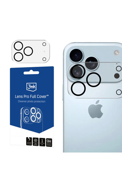3MK Folie iPhone 17 Pro Max Lens Pro Full Cover, negru