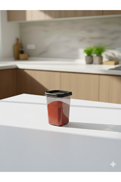 Tasarım Evi 6 Pieces Food Container Square Flat Lid Food Storage Container - Smoked