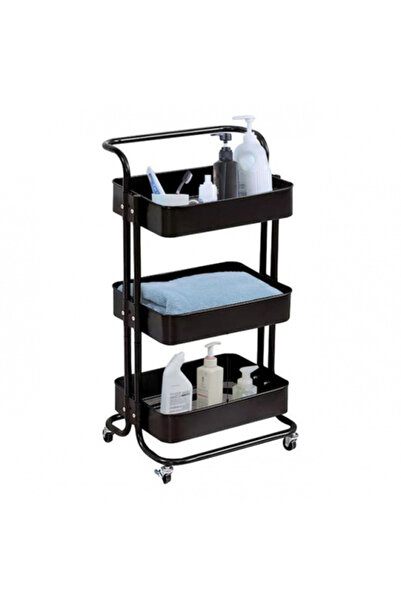 OEM Raft metalic cu roți, 3 rafturi, dimensiuni 44 x 36 x 82 cm, greutate max...