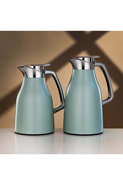 Radin Almarjan Vacuum Flask Set Matt Green & Silver 0.7 L + 1 L