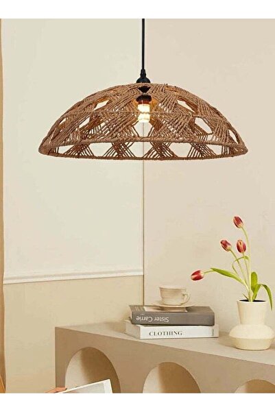 HAMER Modern brown single chandelier - contemporary rustic design with E27 base adds a distinctive tropical touch to your decor