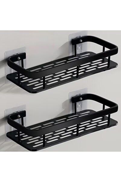 Bogadini Raft de perete moderna pentru baie din aluminiu si inox, forma drept...