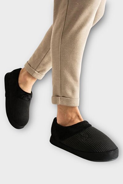 Liger Men's Lightweight Non-Slip Sole Home Shoes Slippers Black