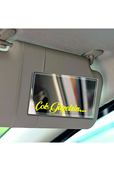 sticker Çok Güzelsin 9X2 cm Çok Güzelsin Güneşlik Ayna Yazısı Araba-Motosikle...