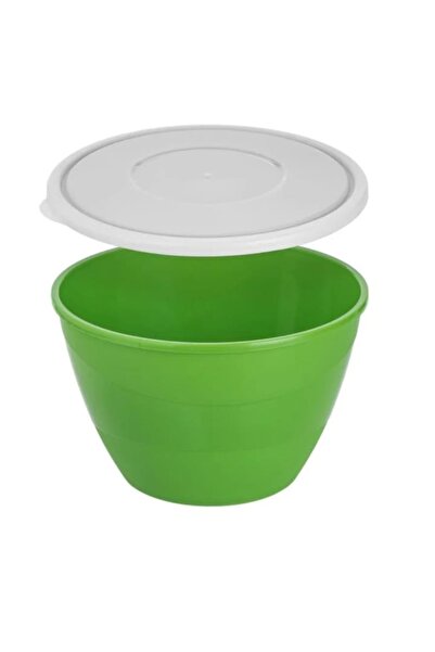 OEM Caserola tip bol, din plastic, verde cu capac alb, 2.2L, 21x13cm