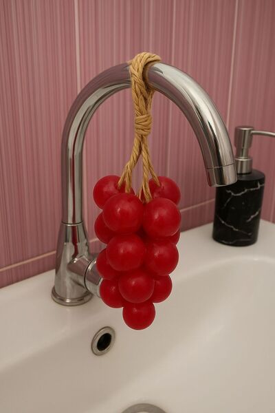 özkan ahşap Natural Handmade Grape Soap, Decorative Hanging Faucet Soap