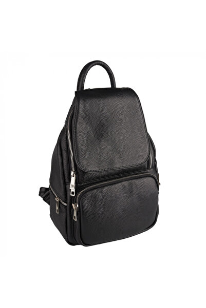 AZZURA Rucsac Karmela, din piele 100% naturală negru