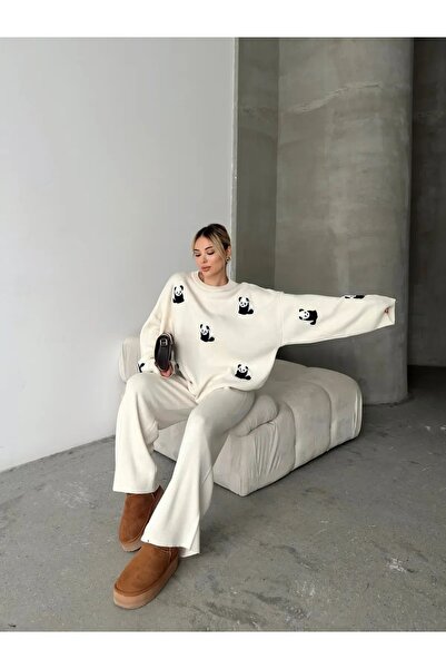 De Pose Cute Panda Patterned Knitwear Set – 6 Color Alternative Combinations